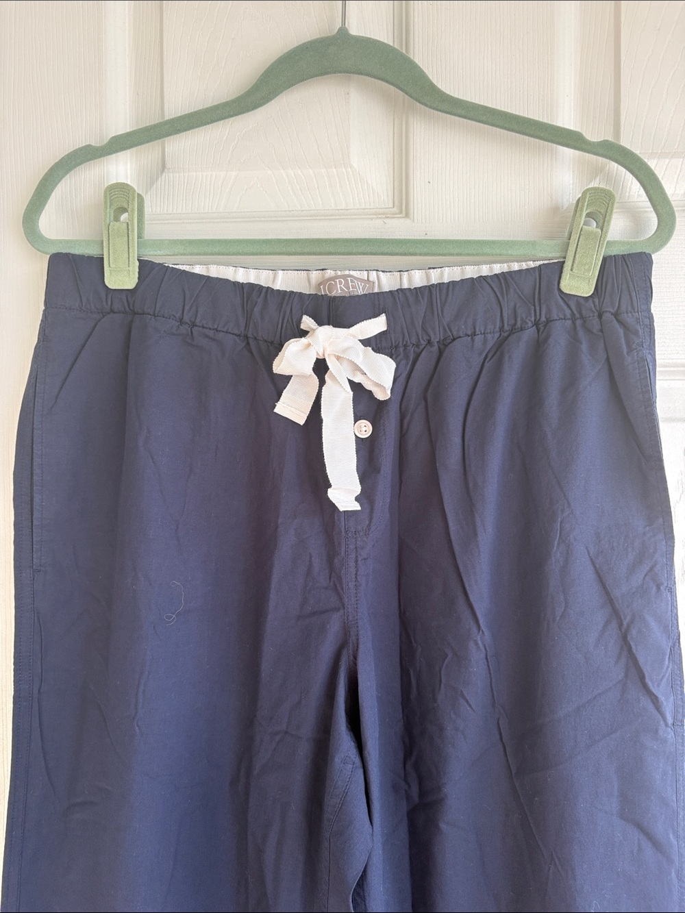 J. Crew Navy Poplin Pajama Set with White Trim - Picture 4 of 8